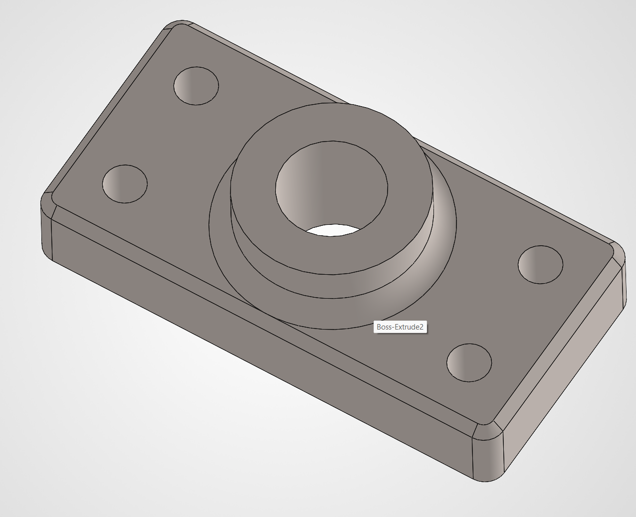 Finished mounting flange model next to the source print