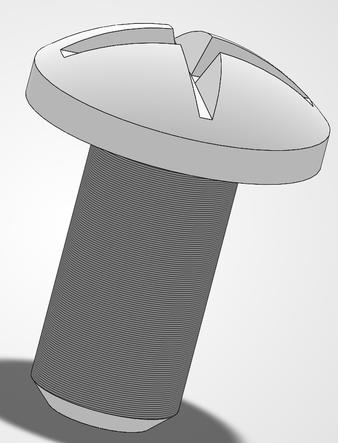 Finished screw with Phillips head slot